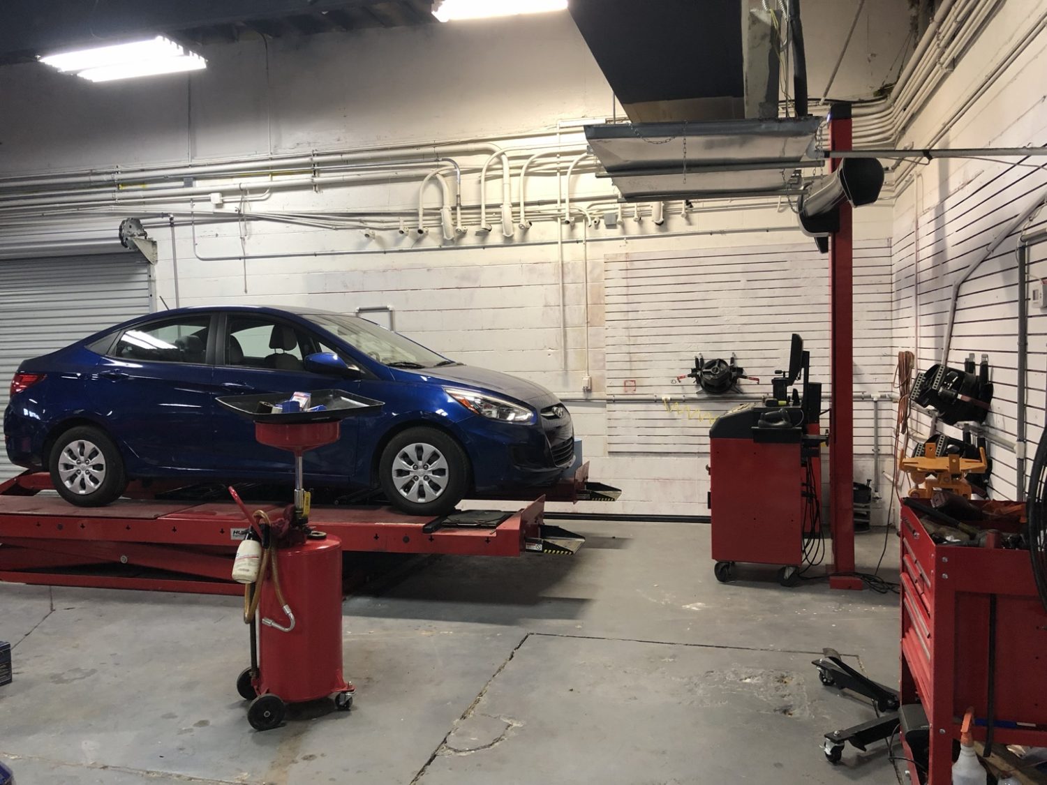 Vehicle on the alignment rack at McCoy Enterprises